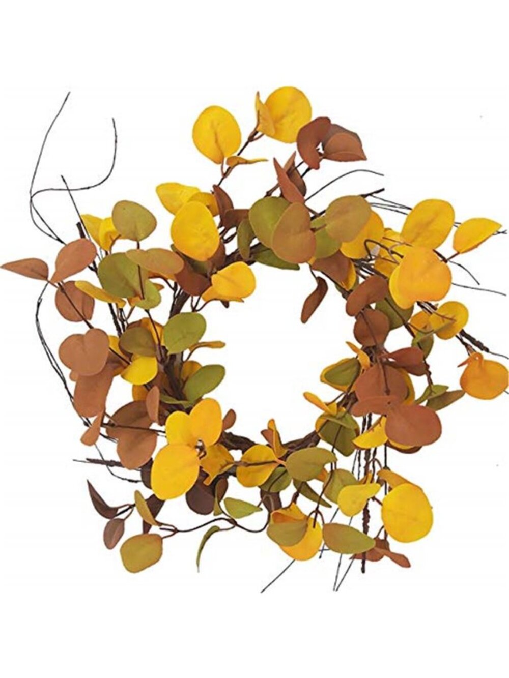 14 inches Summer and Autumn Eucalyptus Leaves Wreath Thanksgiving Rustic Wreath